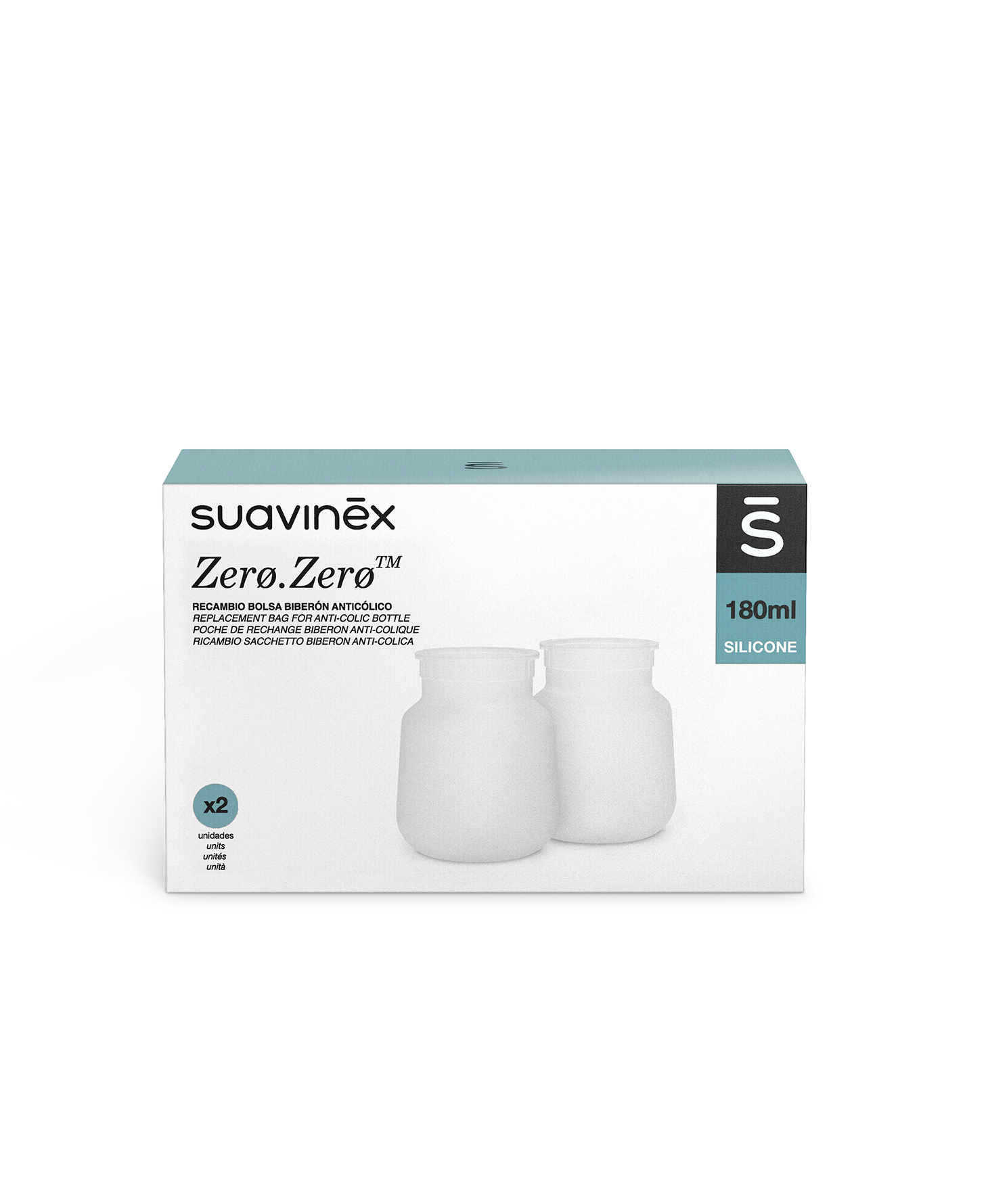 SĂCULEȚ ANTICOLICI DIN SILICON 180 ML ZERO ZERO SUAVINEX